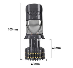 Set 2x Becuri H4 cu Lupa Bi-LED, 2 Faze – 160W, 28.000Lm, 6000K, CANBUS