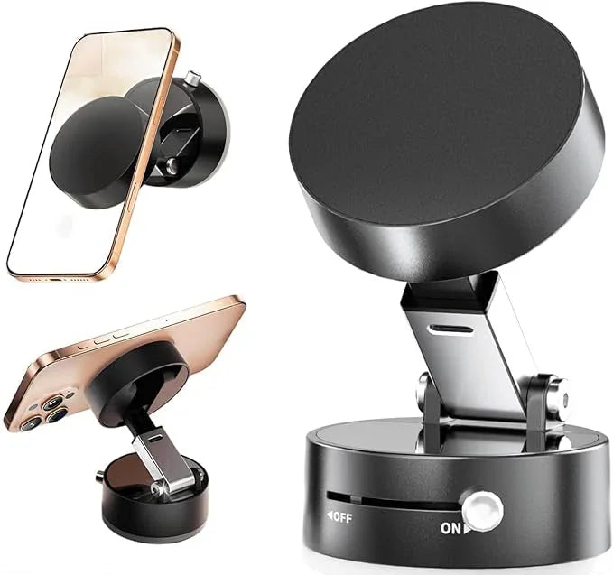 Suport Telefon Auto Magnetic cu Ventuză – Reglabil & Pliabil, Magneți Puternici - My Store
