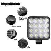 Set 4x Proiector LED Pătrat 48W Aluminiu – 12/24V, Alb 6000K - My Store