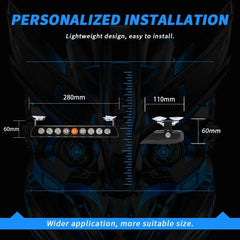 Lumină de Avertizare LED Stroboscop – 8x, cu Ventuză, 12V