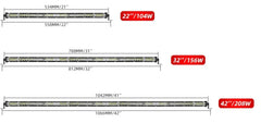 Bară LED Slim 12-24V, Spot & Flood Combo, 104W-208W 6000K IP68, Off-Road SUV Utilaje