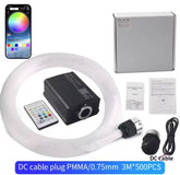 Kit Iluminare Fibră Optică RGBW 500fire, Efect Cer Înstelat, Control App + Telecomandă, 12V
