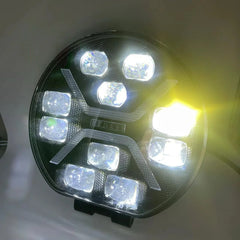 Proiector LED Rotund 9" – 120W, Alb+Galben DRL, Spot/Flood/Combo, Flash, 12/24V - My Store