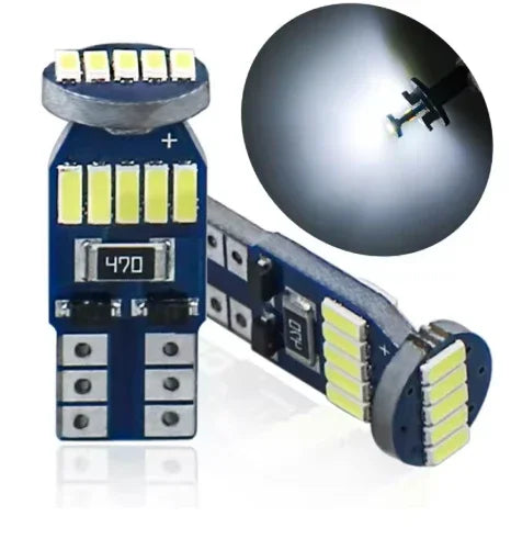 Set 2x Becuri LED W5W T10 Canbus – 12V, 4014-15SMD, 6500K Alb - My Store