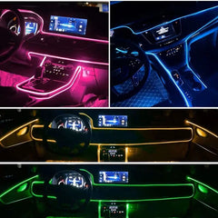 Bandă LED RGB cu Fibra Optică Interior Auto – 2/3/5M, USB