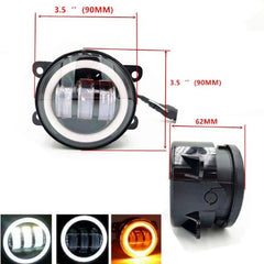 Set 2x Proiectoare LED cu Angel Eyes – DRL Alb/Galben, 3.5", IP67