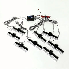 Lampă LED Avertizare Auto cu Telecomandă Wireless – 12 Moduri Flash, 12-24V, Montaj Grilă pentru Camion, SUV, Pickup