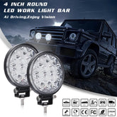 Set 4x Proiector LED Rotund 42W, Aluminiu – 12/24V, Alb 6000K - My Store