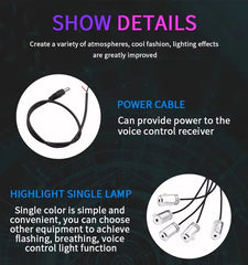 Set Lumini Ambient Auto cu Fibra Optică – RGB 6M, Control App & Muzică, 12V