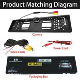 Cameră Marșarier 12V cu LED & CCD – HD, Night Vision, Suport Număr EU