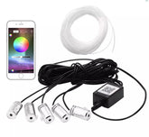 Set Lumini Ambient Auto cu Fibra Optică – RGB 6M, Control App & Muzică, 12V - My Store