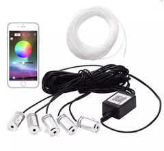 Set Lumini Ambient Auto cu Fibra Optică – RGB 6M, Control App & Muzică, 12V - My Store