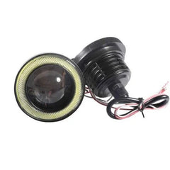 Set 2 Proiectoare LED cu Lupă și Angel Eyes, 76/89mm, 12V, 6500K, Compatibile Logan, Duster