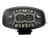 Proiector LED 9” pătrat 12–24V, 150W, 21.000LM, cu lupă – Galben + Alb, pentru camioane