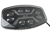 Proiector LED 9” pătrat 180W 25.000LM cu lupă, poziție albă & galbenă dinamică, 12–24V
