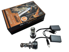 Set 2x Becuri LED Auto cu Lupă A10 H7 CANBUS 200W 23000LM 6000K – 12-24V, Model Profesional cu Lupă HD