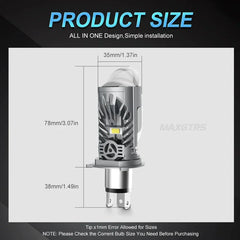 Set 2x Becuri LED H4 cu Lentilă Dublă – 120W, 18.000Lm, 6000K, 9-32V - My Store