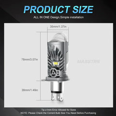 Set 2x Becuri H4 cu Lupa Bi-LED, 2 Faze – 120W, 18.000Lm, 6000K, 9-32V