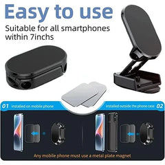 Suport Telefon Auto Magnetic 360° – Pliabil, Magneți N45, Bază 3M