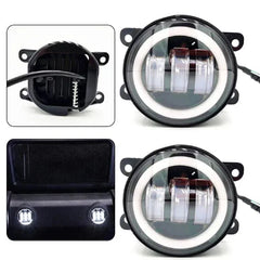 Set 2x Proiectoare LED cu Angel Eyes – DRL Alb/Galben, 3.5", IP67