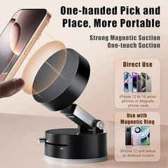 Suport Telefon Auto Magnetic cu Ventuză – Reglabil & Pliabil, Magneți Puternici - My Store