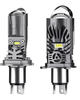 Set 2x Becuri H4 cu Lupa Bi-LED, 2 Faze – 120W, 18.000Lm, 6000K, 9-32V