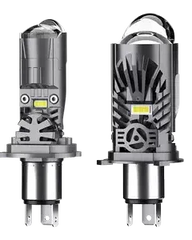 Set 2x Becuri H4 cu Lupa Bi-LED, 2 Faze – 120W, 18.000Lm, 6000K, 9-32V