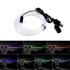 Bandă LED RGB cu Fibra Optică Interior Auto – 2/3/5M, USB - My Store