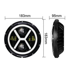 Proiector LED Auto 12V-24V, 7inch, Alb & Galben, pentru Off Road, Camioane și Utilaje