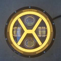 Proiector LED Auto 12V-24V, 7inch, Alb & Galben, pentru Off Road, Camioane și Utilaje