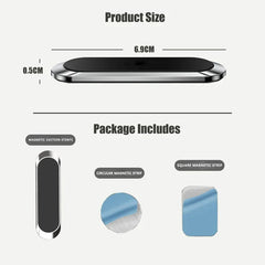 Suport Telefon Auto Magnetic 360° – Pliabil, Mini, 6 Magneți, Adeziv 3M - My Store