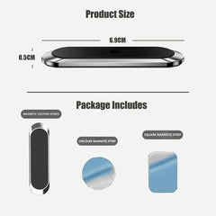 Suport Telefon Auto Magnetic 360° – Pliabil, Mini, 6 Magneți, Adeziv 3M