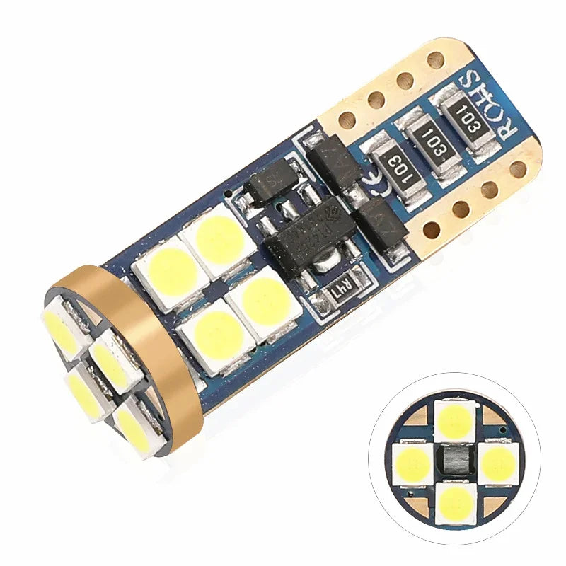 Set 2x Becuri LED W5W T10 Canbus – 12V, 3030-12SMD, 6000K Alb - My Store