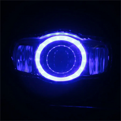 Set 2x Proiector LED 3" cu Inel Albastru (Halo) Aluminiu – 30W, 12/24V - My Store