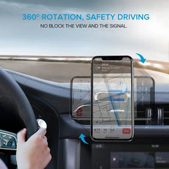 Suport Telefon Auto Magnetic 360° – Pliabil, Mini, 6 Magneți, Adeziv 3M