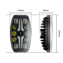 Proiector LED 10" 100W, 22.000LM, Alb + Galben (Poziție, Flow, Stroboscop), Spot & Flood, IP67, 12–24V