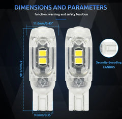 Set 2x Becuri LED W5W T10 Canbus – 12V, 2835-5SMD, 6000K Alb