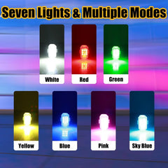 Lumină LED Stroboscopică Mini – 7 Culori, IP68, Reîncărcabilă USB, cu Telecomandă