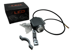 Set 2x Proiector LED 18W Dual-Color (Alb + Galben) – pentru Motocicletă / ATV / Trotinetă Electrică