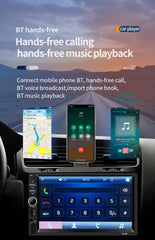 Radio Auto 2DIN 7” Ecran Tactil – Bluetooth, CarPlay, USB, Cameră Marșarier