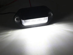 Set 2x Lampă LED Număr Înmatriculare 12–24V, 6 LED, Alb Rece, Universală