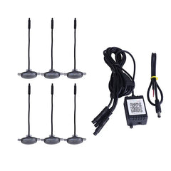 Kit 6x Lumină LED RGB Grilă Frontală – 12V, Control App, Stroboscop