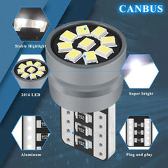 Set 2x Becuri LED W5W T10 Canbus – 12V, 2016-9SMD, Multicolor - My Store