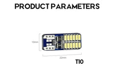 Set 2x Becuri LED W5W T10 Canbus – 12V, 3014-24SMD, 6000K Alb
