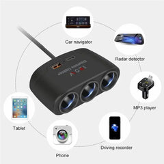 Adaptor Auto 3-în-1 – Brichetă 120W + USB/Type-C, Încărcare Rapidă 12V