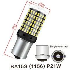 Set 2 Becuri LED 1156 / 1157 CANBUS 2800LM, 144x3014SMD, 12V – Alb / Galben / Roșu
