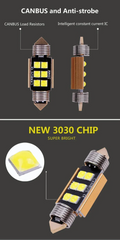 Set 2x Becuri LED Festoon C5W Canbus – 12V, 3030-6SMD, 6000K Alb