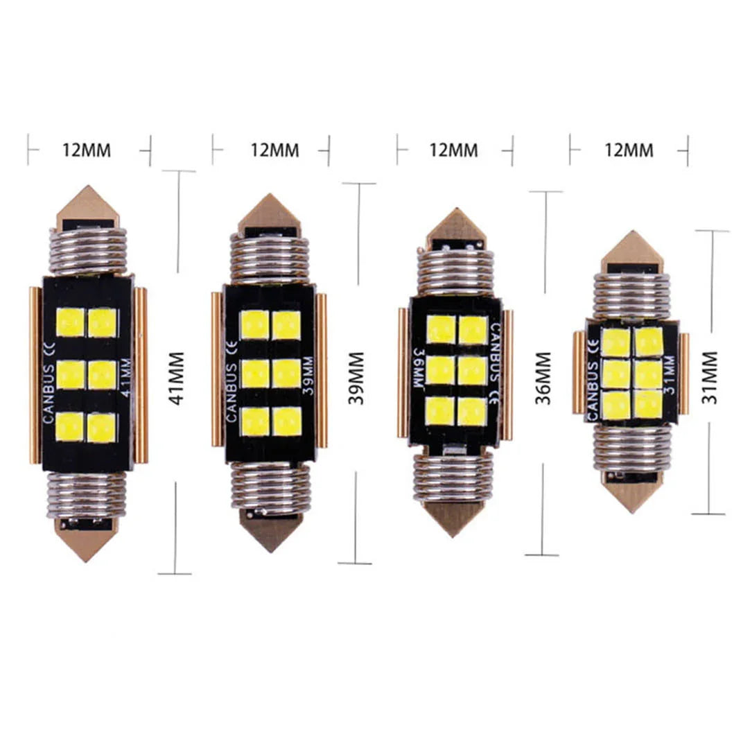 Set 2x Becuri LED Festoon C5W Canbus – 12V, 3030-6SMD, 6000K Alb - My Store