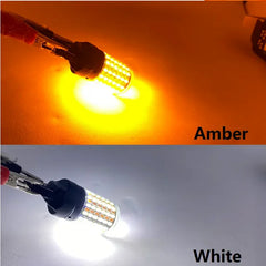 Set 2x Becuri LED T20 7440 W21W – Alb&Galben Canbus 12V, 3014-168SMD