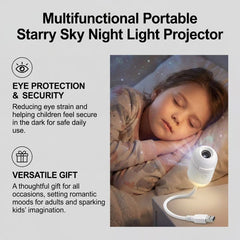 Mini Proiector Galaxy USB cu Lumină de Veghe – 24 Imagini HD, Focus Reglabil